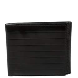 Dior Black Leather Trifold Compact Wallet
