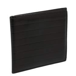 Dior Black Leather Trifold Compact Wallet