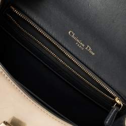 Pre Owned Dior Metallic Gold Micro Cannage Patent Leather Small Diorama Shoulder Bag