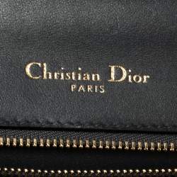 Pre Owned Dior Metallic Gold Micro Cannage Patent Leather Small Diorama Shoulder Bag
