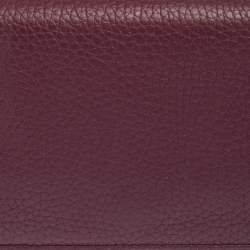 Pre Owned Dior Plum Leather Voyager Bifold Continental Wallet