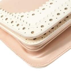 مملوكة مسبقًا Dior Beige Satin and Patent Leather D'Trick Clutch