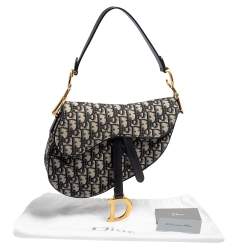 Pre Owned Dior Blue Canvas and Leather Diorissimo Saddle Bag