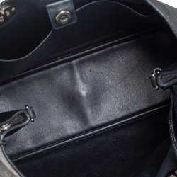 Pre Owned Dior Teal Green Flower Print Leather Large Diorissimo Shopper Tote