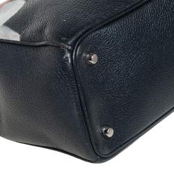 Pre Owned Dior Teal Green Flower Print Leather Large Diorissimo Shopper Tote