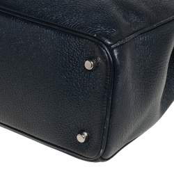 Pre Owned Dior Teal Green Flower Print Leather Large Diorissimo Shopper Tote