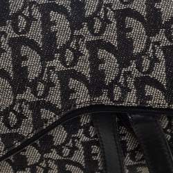 Pre Owned Dior Black Oblique Canvas Saddle Bag