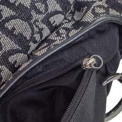 Pre Owned Dior Black Oblique Canvas Saddle Bag