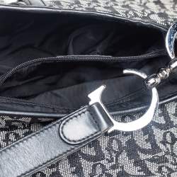 Pre Owned Dior Black Oblique Canvas Saddle Bag