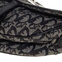 Pre Owned Dior Black Oblique Canvas Saddle Bag