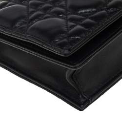 Pre Owned حقيبة كلتش ديور ليدي ديور جلد كاناج أسود