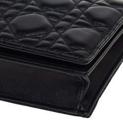 Pre Owned حقيبة كلتش ديور ليدي ديور جلد كاناج أسود