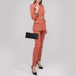 Pre Owned حقيبة كلتش ديور ليدي ديور جلد كاناج أسود