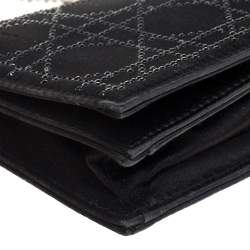 مملوكة مسبقًا Dior Black Satin Crystal Embellished Clutch