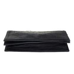 مملوكة مسبقًا Dior Black Satin Crystal Embellished Clutch