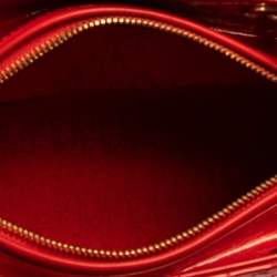 مملوكة مسبقًا Dior Red Cannage Patent Leather Medium Lady Dior Tote