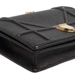 Pre Owned Dior Black Leather Diorama Wallet on Chain