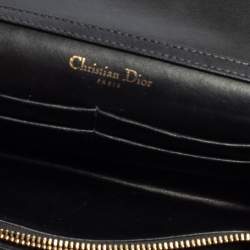 Pre Owned Dior Black Leather Diorama Wallet on Chain