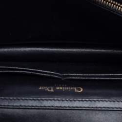 Pre Owned Dior Black Leather Diorama Wallet on Chain