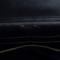 Pre Owned Dior Black Leather Diorama Wallet on Chain