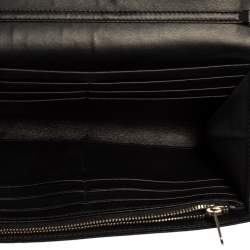 Pre Owned Dior Black Shimmering Leather Diorama Wallet on Chain