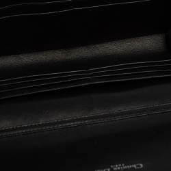 Pre Owned Dior Black Shimmering Leather Diorama Wallet on Chain