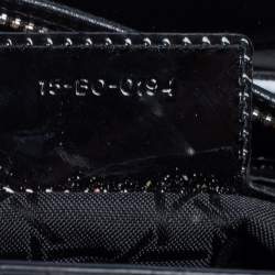 Pre Owned Dior Black Cannage Quilted Patent Leather Medium Lady Dior Tote