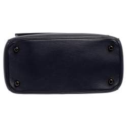 Pre Owned Dior Blue/Metallic Green Leather and Patent Leather Small Be Dior Flap Top Handle Bag