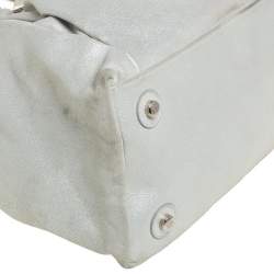 Pre Owned حقيبة ديور لو ترينت جلد نوبوك لامعة فضي