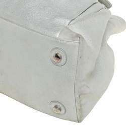 Pre Owned حقيبة ديور لو ترينت جلد نوبوك لامعة فضي