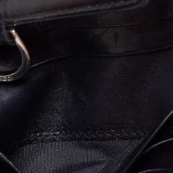 مملوكة مسبقًا Dior Black Textured Leather Compact Wallet