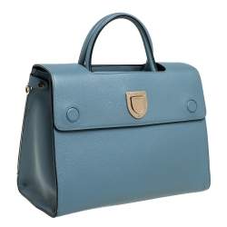 Pre Owned حقيبة يد ديور ديوريفر متوسطة جلد أزرق