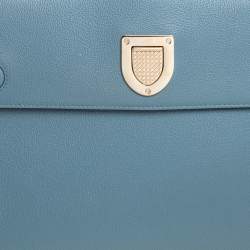 Pre Owned حقيبة يد ديور ديوريفر متوسطة جلد أزرق
