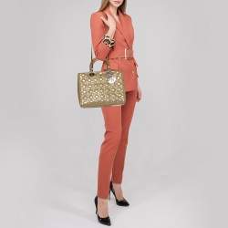 Pre Owned حقيبة يد ديور ليدي ديور جلد كاناج لامع بيج كبيرة