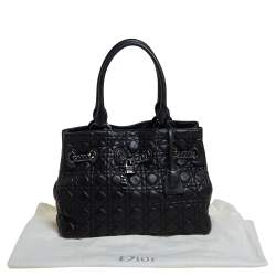Pre Owned Dior Black Cannage Leather Chri Chri Tote