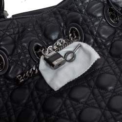 Pre Owned Dior Black Cannage Leather Chri Chri Tote