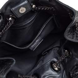 Pre Owned Dior Black Cannage Leather Chri Chri Tote