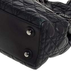 Pre Owned Dior Black Cannage Leather Chri Chri Tote