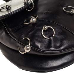 Pre Owned Dior Black Leather Saddle Piercing Bag