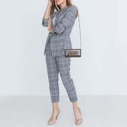 مملوكة مسبقًا Dior Metallic Grey Leather J'adior Croisiere Wallet on chain