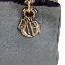 Pre Owned حقيبة يد ديور ميني ديوريسيمو جلد محبب رصاصي 