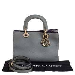 Pre Owned حقيبة يد ديور ميني ديوريسيمو جلد محبب رصاصي 