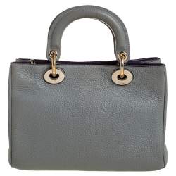 Pre Owned حقيبة يد ديور ميني ديوريسيمو جلد محبب رصاصي 