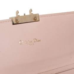 Pre Owned Dior Beige Patent Cannage Leather Miss Dior Wallet On Chain