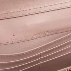 Pre Owned Dior Beige Patent Cannage Leather Miss Dior Wallet On Chain