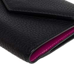 Pre Owned Dior Black Leather Diorissimo Envelope Wallet