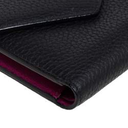 Pre Owned Dior Black Leather Diorissimo Envelope Wallet