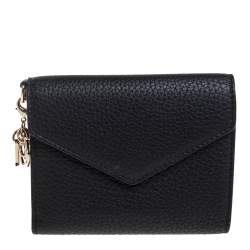 Pre Owned Dior Black Leather Diorissimo Envelope Wallet
