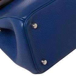Pre Owned Dior Blue Leather Small Be Dior Flap Top Handle Bag
