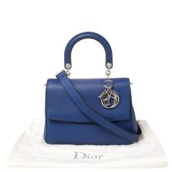 Pre Owned Dior Blue Leather Small Be Dior Flap Top Handle Bag